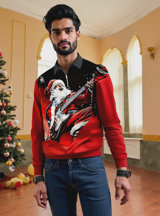 CozyXmas - Christmas Santa Rockstar Print