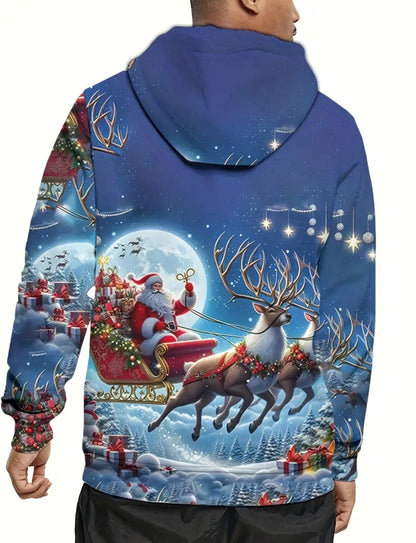 CozyXmas - Christmas Sweater With Santa Claus And Reindeer