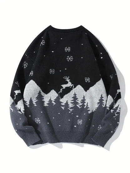 CozyXmas - Sweater With Snowflakes And Trees Unisex