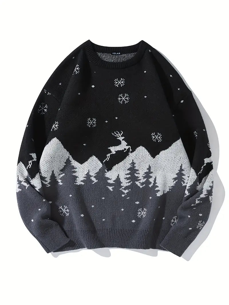 CozyXmas - Sweater With Snowflakes And Trees Unisex
