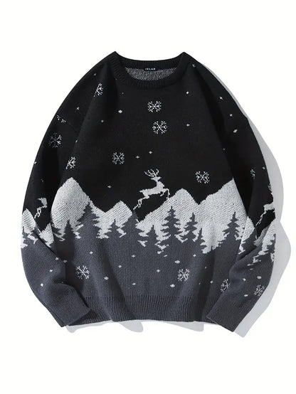 CozyXmas - Sweater With Snowflakes And Trees Unisex