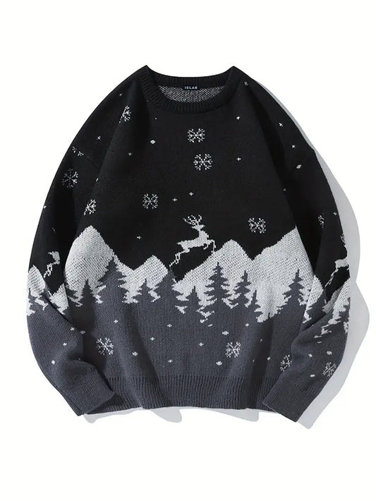 CozyXmas - Sweater With Snowflakes And Trees Unisex